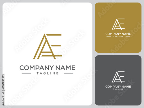 simple logo vector letter AE