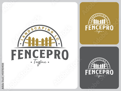 garden fence logo vector