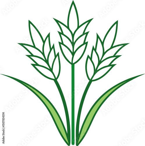 Paddy Rice Plant Icon