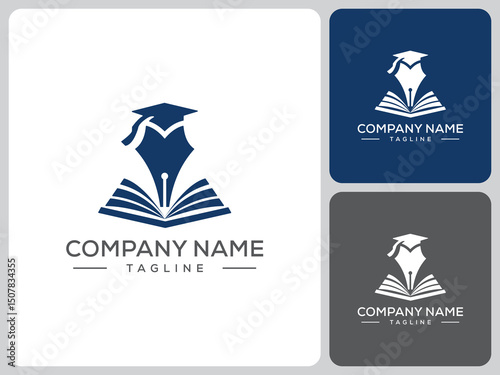 vector logo education book toga