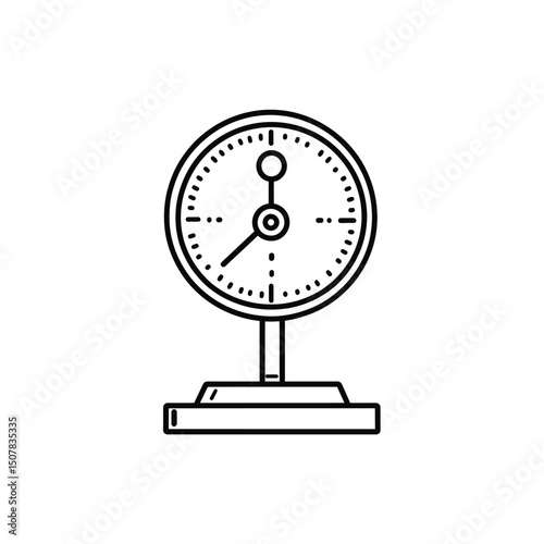 Single black outline shows a circular gauge with a small base on transparent background