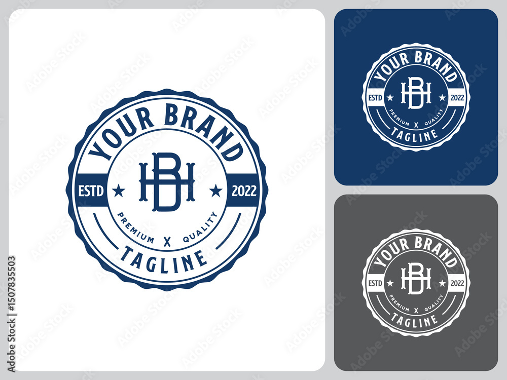 Obraz premium HB vector logo vintage emblem label