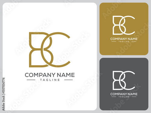 simple logo vector letter BC