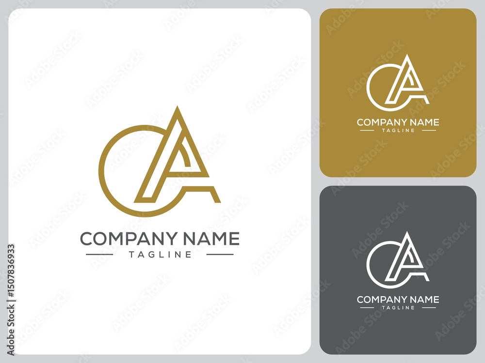 simple logo vector letter OA