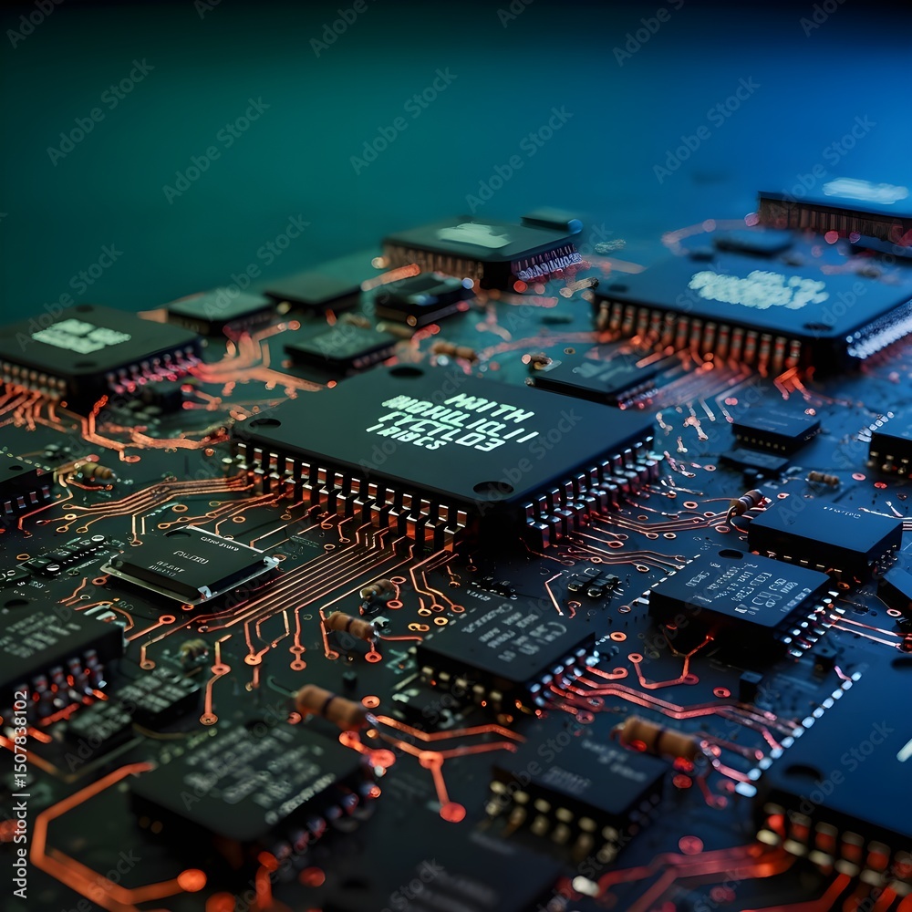 Obraz premium Visualizing digital electronic circuits in photographs