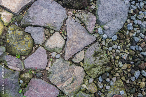 rocky gravel soil texture background photo