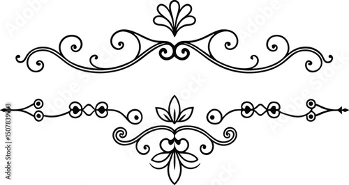 Elegant Flourishes Decorative Swirls and Floral Elements for Design