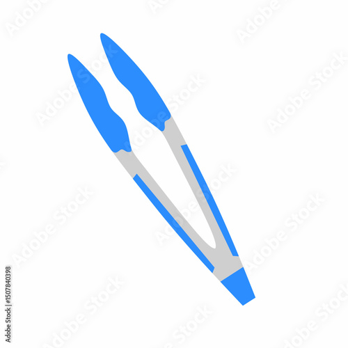 Frying pan tongs vector illustration on white background. Suitable for cooking utensils, kitchen utensils, oily food equipment logo.