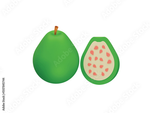 guava icon 3d illustration render