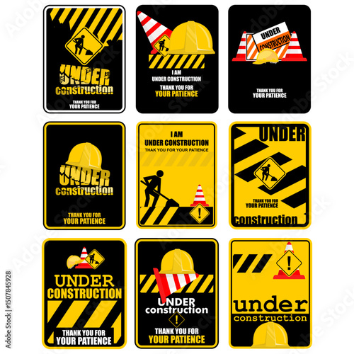 Under Construction, thank you for your patience, poster vector