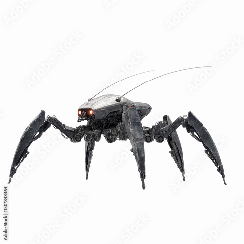 Futuristic Hexapod Robot, Advanced Robotic Spider, Sci-Fi Mechanical Insect