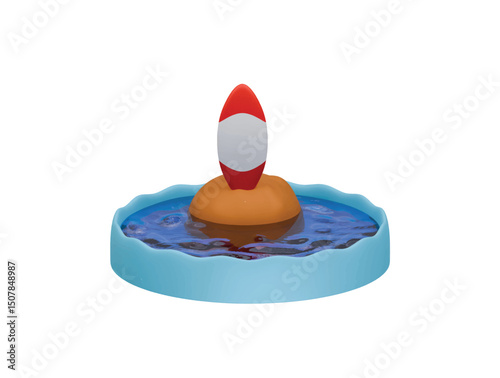 surfing icon 3d illustration render
