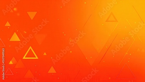 Abstract Orange Gradient Background With Triangles