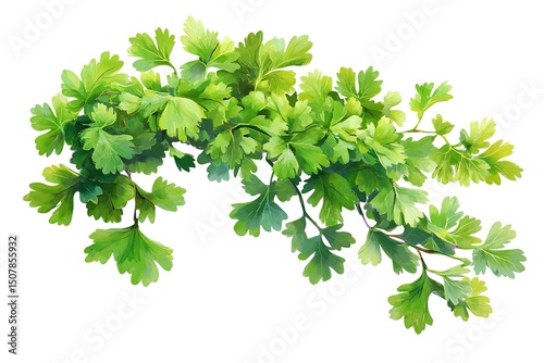 Wallpaper Mural Fresh Green Cilantro Coriander Leaves Isolated on White Background Torontodigital.ca