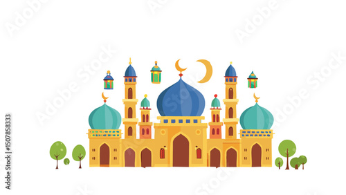 Islamic Eid Festive Decorations and Icons
