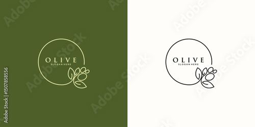 Creative olive green logo design with modern concept