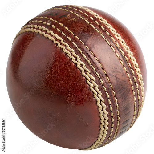 Cricket Ball Isolated on Transparent Background