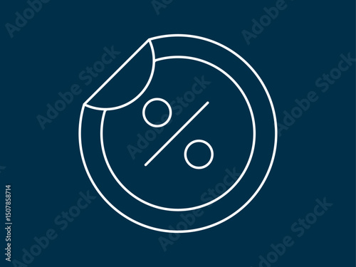 Label discount icon. Black Friday icon and symbol. White outline Icon. Simple outline icon