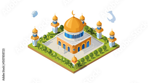 Islamic Eid Festive Elements Illustration
