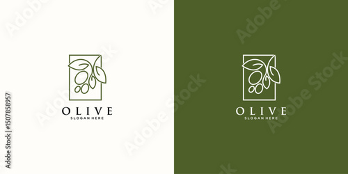 Creative olive green logo design with modern concept
