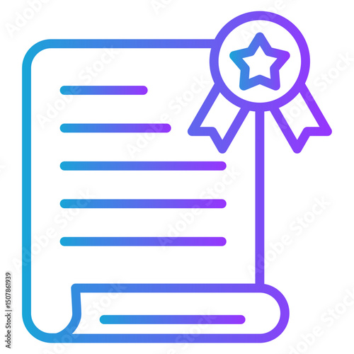 Certificate gradient color icon