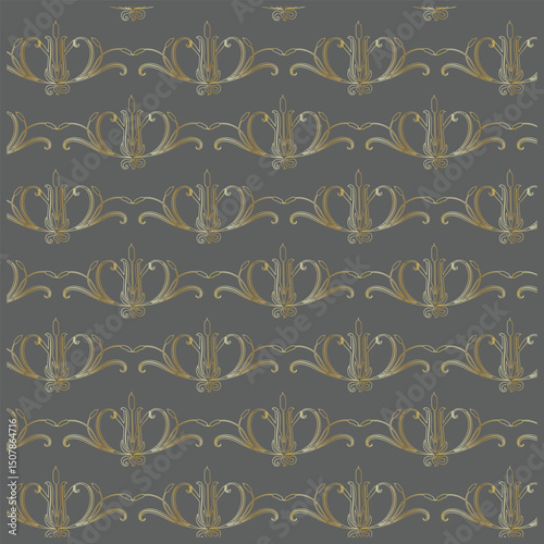 Elegant gold ornamental pattern seamless design for luxury background and decorative elements