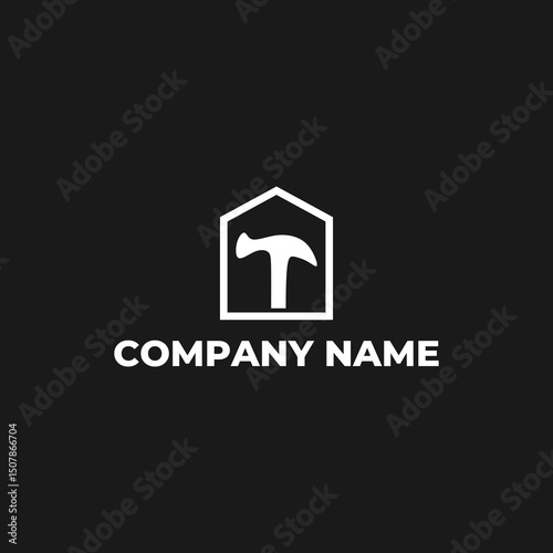 construction services, home repair, carpentry business, handyman tools, vector, symbol, builder logo illustration, build, illustration, real, company, icon