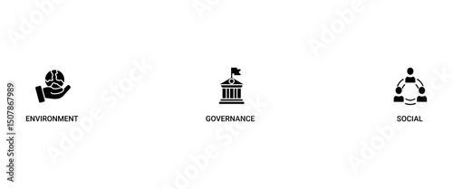 ESG banner web icon set vector illustration for Environment Social Governance of corporate sustainability performance for investment screening