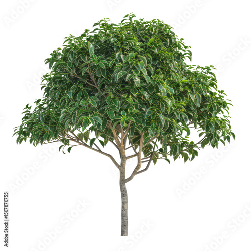 Wallpaper Mural Ficus Benjamina Isolated On White. A Lush Plant Adds Nature And Serenity To Any Project. Torontodigital.ca