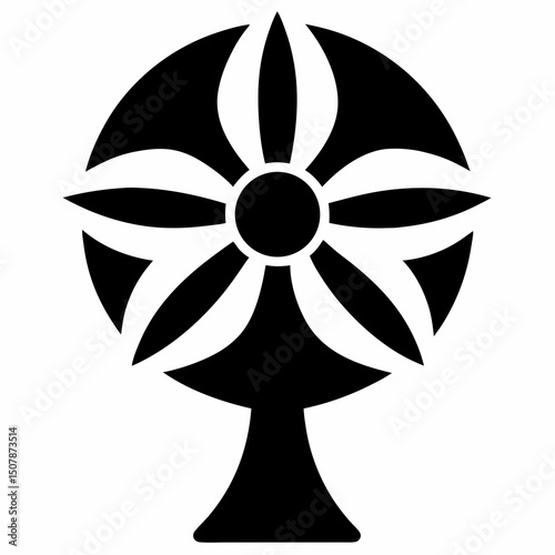 Computer Fan Silhouette Vector Minimal Tech Component Design for Digital and Print Projects