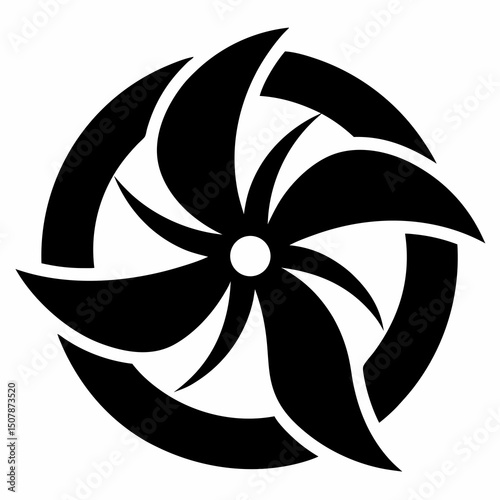 Computer Fan Silhouette Vector Minimal Tech Component Design for Digital and Print Projects