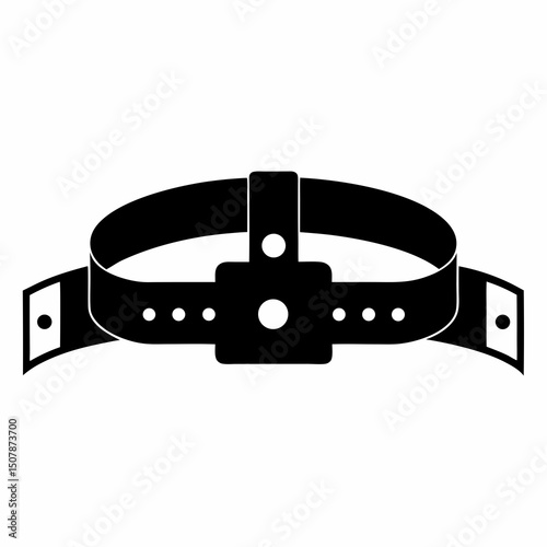 Ratchet Belts Silhouette Vector Design Mockup Template for Fashion and Technical Illustrations