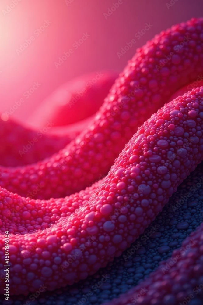 Fototapeta premium Abstract red-pink wave, grainy texture, blurred gradient , design, dynamic, grainy