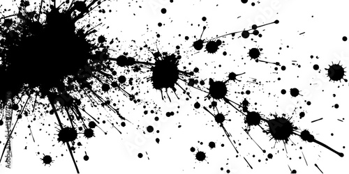 Grunge black ink splatter texture design elements
