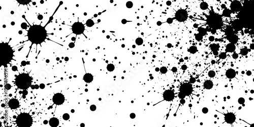 Grunge black ink splatter texture design elements
