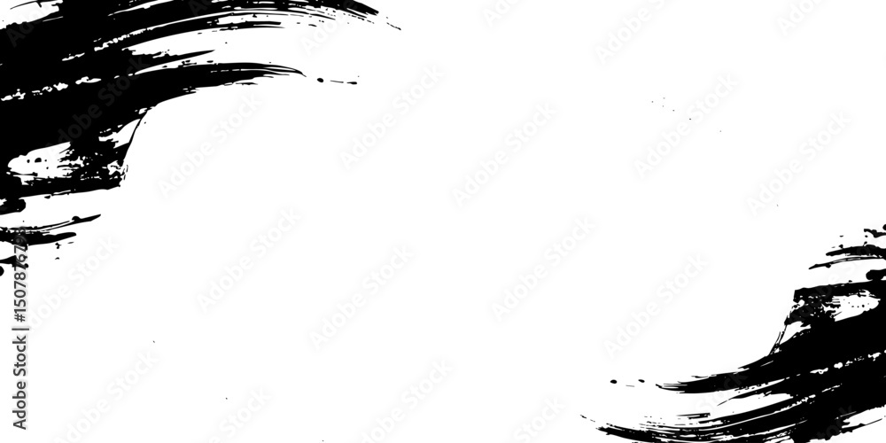 Naklejka premium Grunge black ink splatter texture design elements 