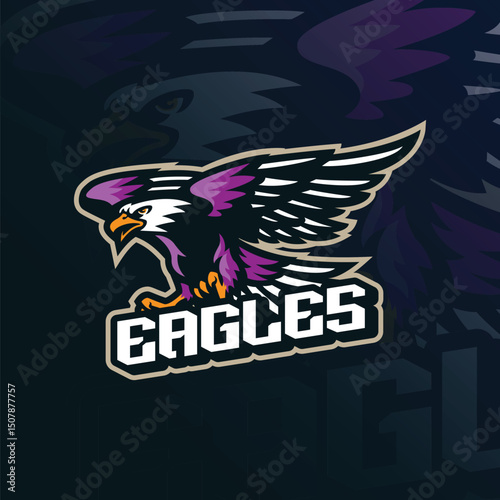 Eagle mascot logo with modern illustration concept style for badge, emblem and t shirt printing. Eagle illustration for sport team.
