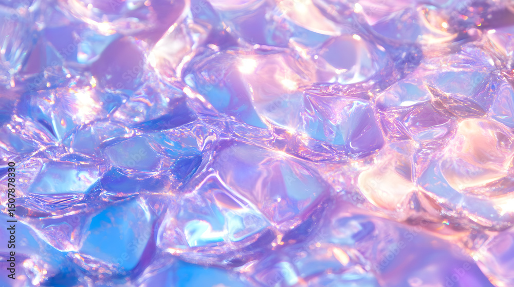 Close-up view ice crystals, soft purple and blue tones creating a mesmerizing abstract composition. Close-up view ice crystals, soft purple and blue tones creating a mesmerizing abstract composition.