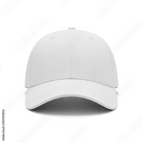 baseball cap isolated on white. blank White cap front mock up on white background.