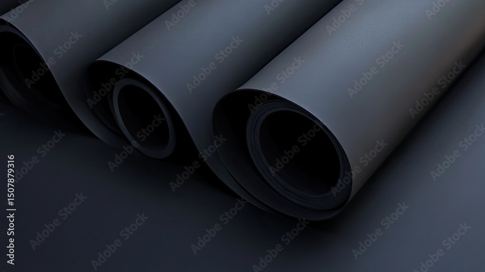 Fototapeta premium Dark Rolled Sheets Minimalist Abstract Background