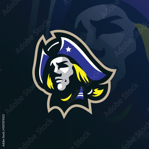 Patriot mascot logo with modern illustration concept style for badge, emblem and t shirt printing. Patriot head illustration.
