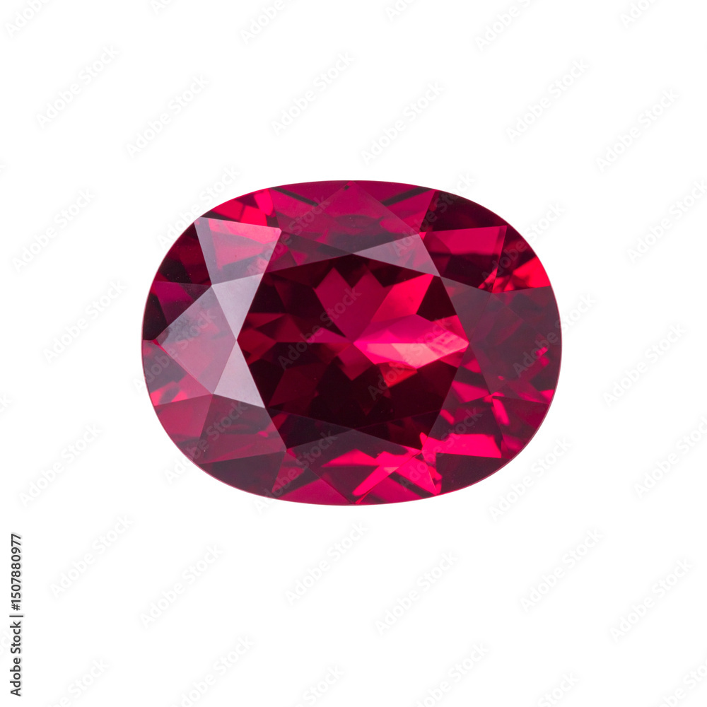 Naklejka premium A brilliant set of precious gems, including a crystal diamond and a pink ruby, are showcased on a white background in a luxurious illustration