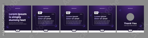 editable dark modern carousel template for social media posts
