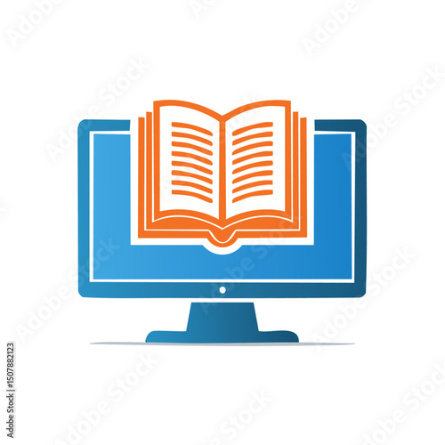 E-learning Logo/Icon Design  A Modern Icon for Online Education, Digital Books, and Knowledge Platforms