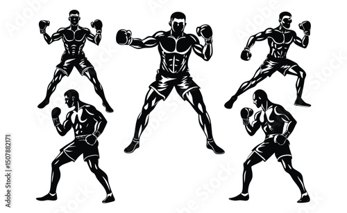 Powerful Muscular Man Mascot Logo Designs Fiery, Icy, and Golden Variations