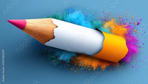 Colorful Exploding Pencil Design