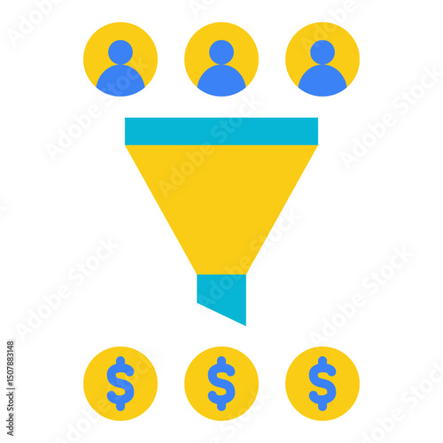 Lead Generation Funnel Concept, Business Marketing