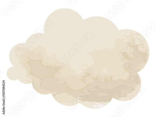 シンプルで水彩タッチな雲のイラスト素材