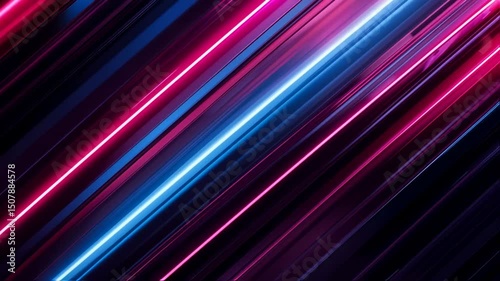 Dynamic Neon Streaks: Abstract Pink and Blue Light Trails in Motion