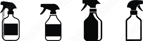 Vector illustration of a cleaning spray bottle on a plain white background

